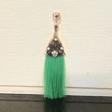 Vintage Hat Brush Gold Tone Rhinestone Faux Pearls Antique Vanity accessories