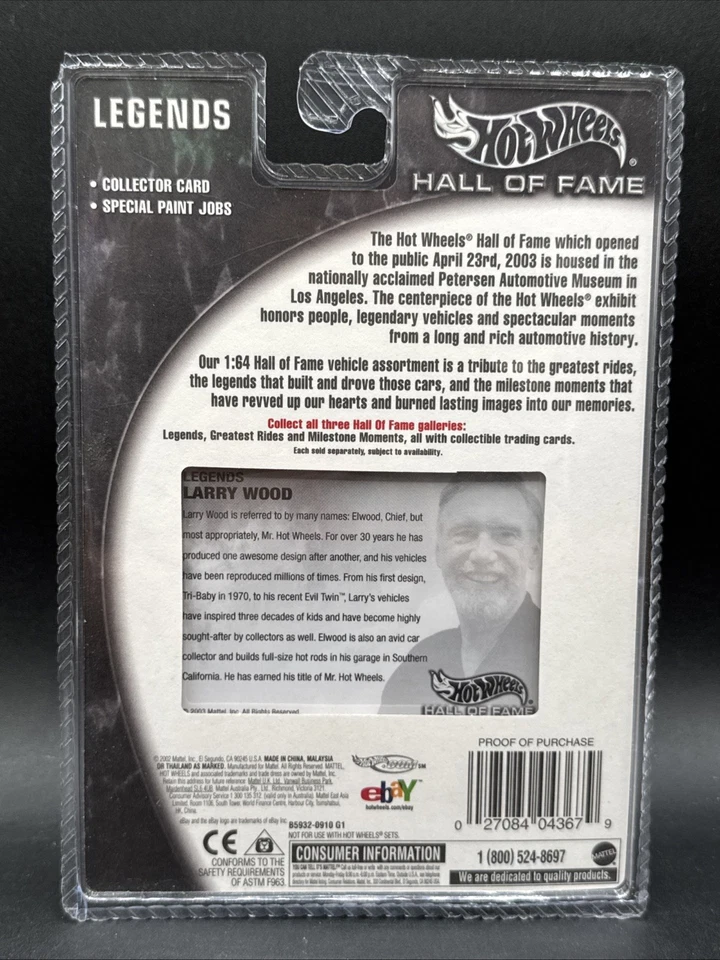 Hot Wheels Salón de la Fama Larry Wood Evil Twin Legends 2002 naranja Foto 4 de 4