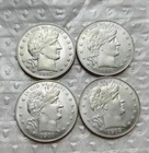4PCS 1911-1915 S Barber Silver Half Dollar Coins Mixed Dates AU/BU Coins-US