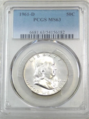 1961 D Franklin Half Dollar PCGS MS63 98% FBL Frosty PQ Just Graded #K410B