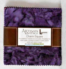 ROBERT KAUFMAN ARTISAN BATIKS CHARM PACK - FORTY-ONE 5" BY 5" SQUARES - NIP