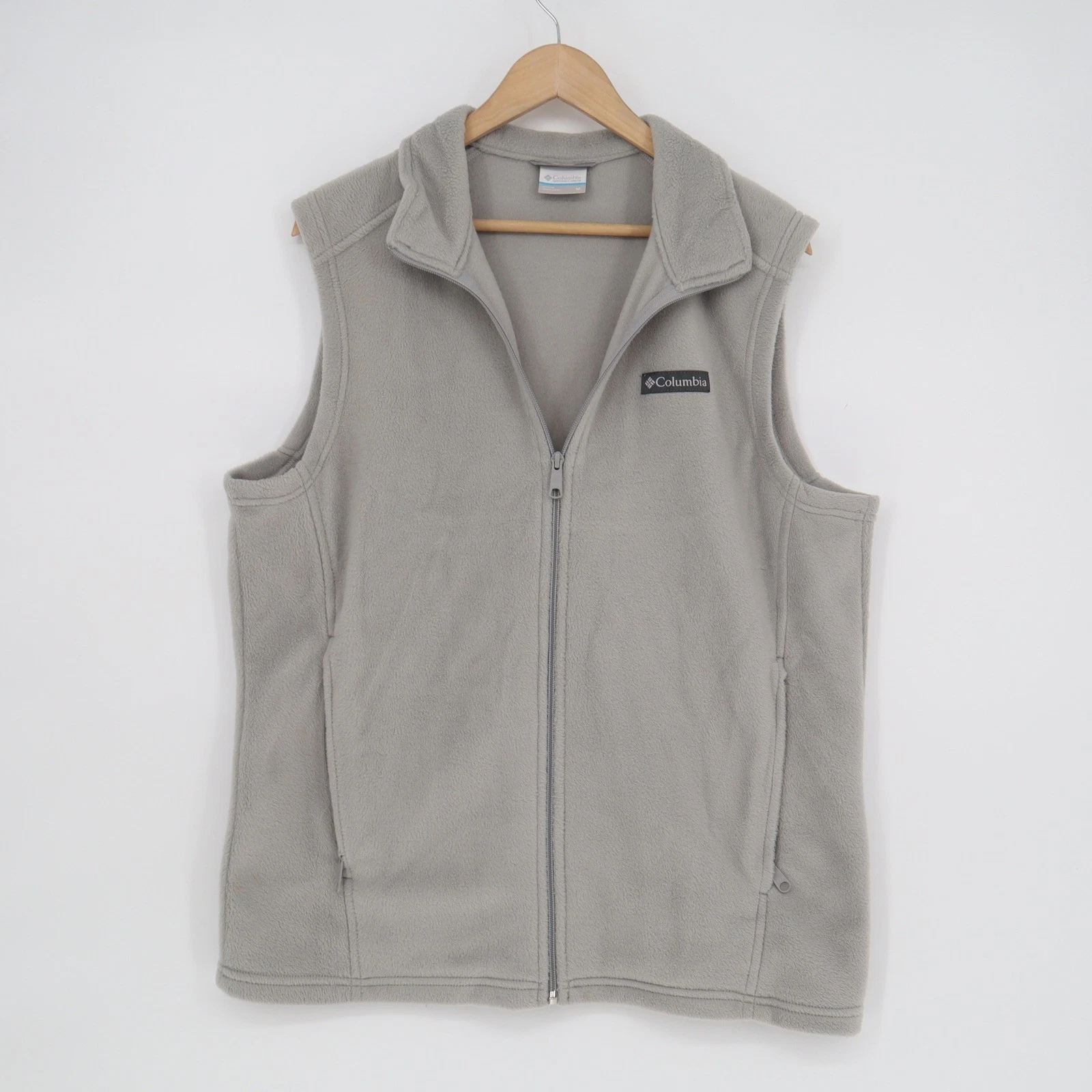 Columbia Mens Grey Fleece Full Zip Vest XM1024 Size Medium