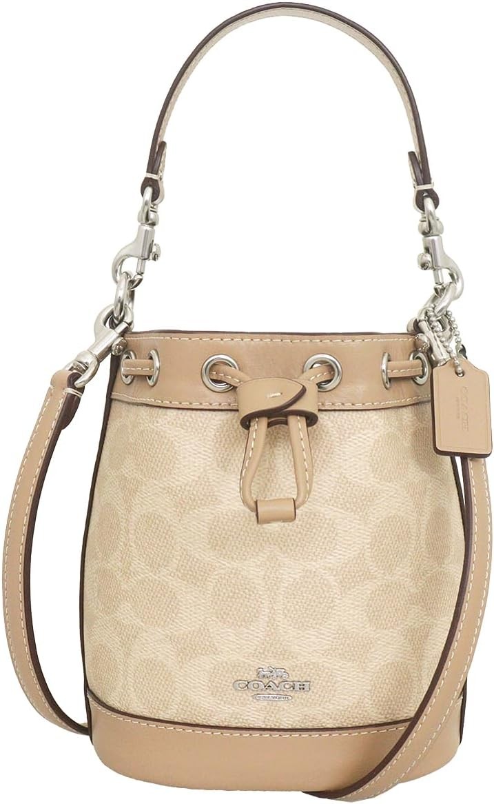Coach] Mini Bucket Bag Signature Canvas CW299 SVPWH Sand/Taupe