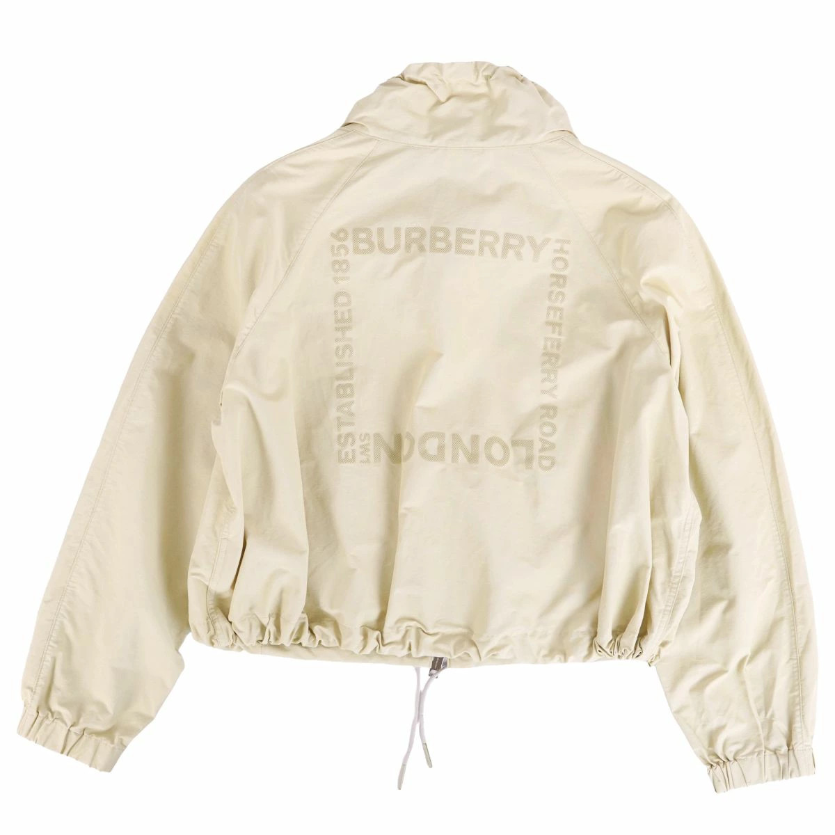 [Good Condition] BURBERRY Jacket Blouson Zip Up Logo Cotton Nylon Outerwear Wome