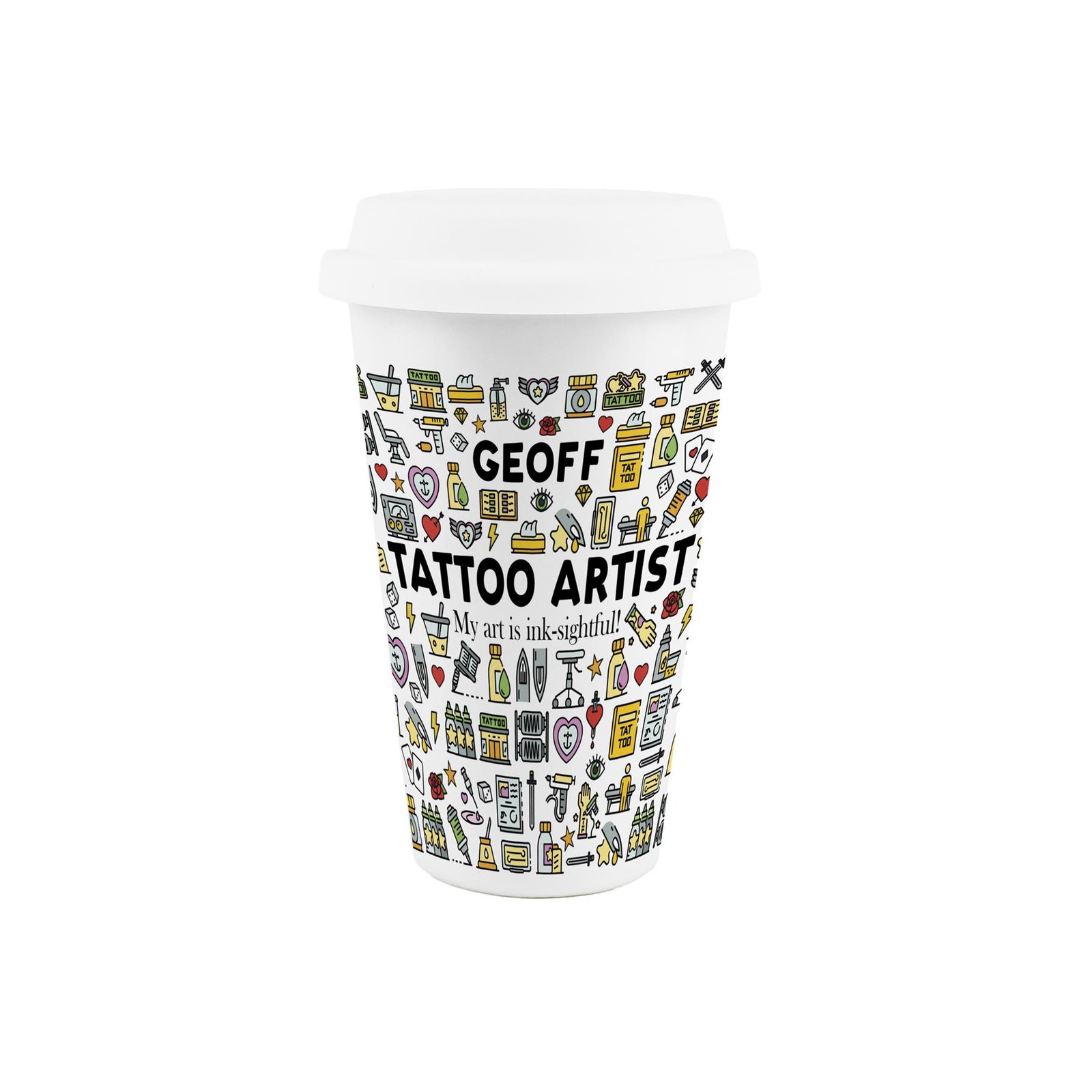 PersonalisedcTattoo Artist Ceramic Travel Mug - Novelty Drinkware Gifts