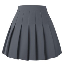 Women's Pleated Skirt Mini Skater Basic Skirts High Waist School Girls Unifor...