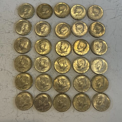 Lot of $15 in Face Value 0f 40% Kennedy Half Dollars (1965-1969) Some AU