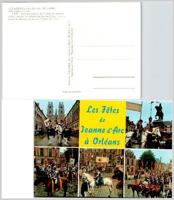 1960s Orleans Joan of Arc Festival Postcard Valoire Cathedral Multicolor