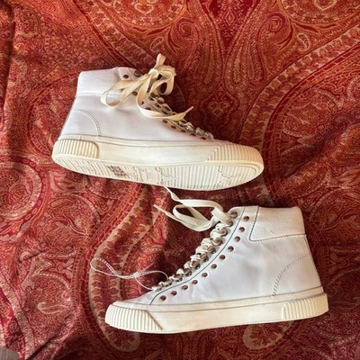 Diesel S-Mustave MC W White Leather High Top Sneakers  display picture 2