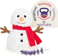 Warmies  Microwavable & Weighted Stuffed Animals, Red Scarf Snowman Plush  10"