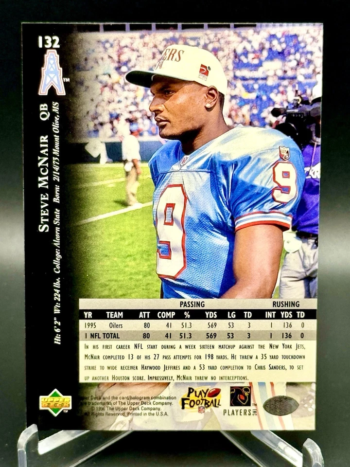1996 Upper Deck Silver Collection - Steve McNair #132 - Image 2 of 2