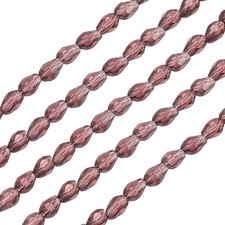 325Pcs Teardrop Faceted Glass Crystal Beads for DIY Crafting, Purple