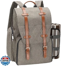 Picnic Backpack for 4 Person with Large Insulated Cooler Bag, Pic