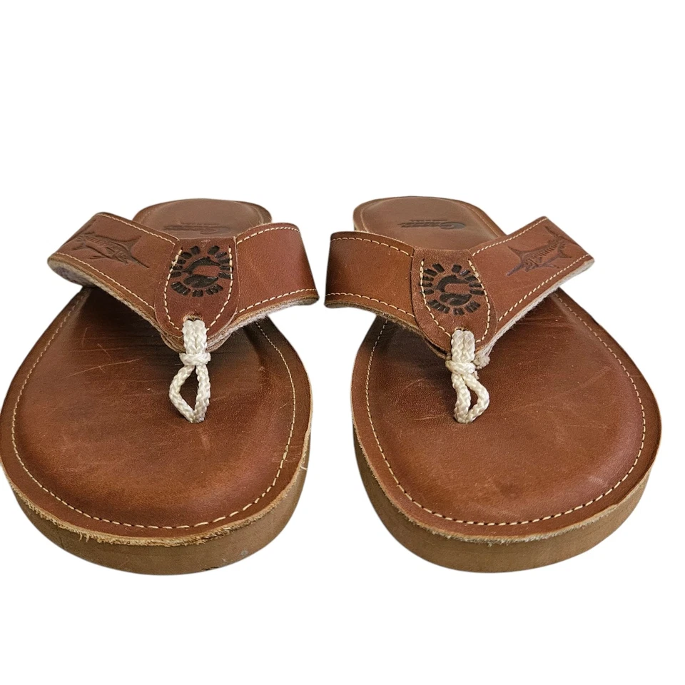 Chanclas CUERO OCEAN RIDER Hombre Original Clásicas Hechas en EE. UU. Talla 9 Foto 2 de 4