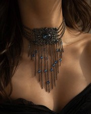 Vintage Victorian Revival Swarovski Crystal Choker Necklace Collette Khan
