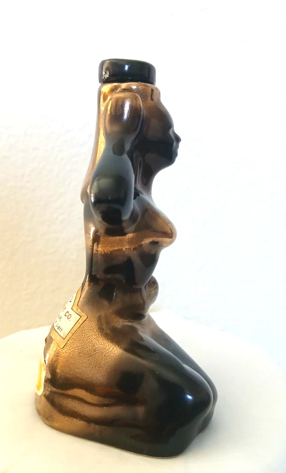 1900's Gold Glazed Ceramic Nude Goddess Decanter Borghini Lacrima Christi Italy - Image 4 of 4