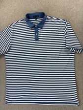 Peter Millar Crown Crafted Performance Stripes Polo Shirt Men's XL Blue