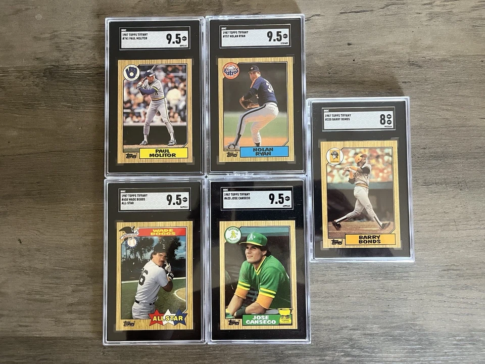 1987 Topps Tiffany Complete Set in binder with SGC Graded Stars. (4) MINT 9.5’s  - Image 2 of 4