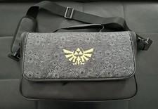 The Legend of Zelda Hylian Crest Triforce Black/Gray Messenger Bag, Zip, Medium