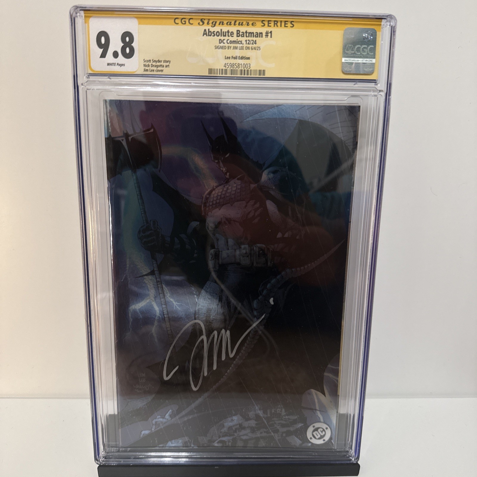 Absolute Batman #1 Jim Lee Foil, First Print SIGNED BY JIM LEE CGC 9.8