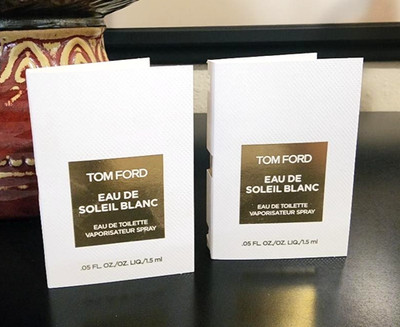 TOM FORD Eau de Soleil Blanc Eau de Toilette Sample Sprays (2) 05oz, 1.5ml +GIFT