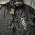 Levi’s Washed Cotton Sherpa Lined Hooded Trucker Jacket Gray Side Pocket Size M