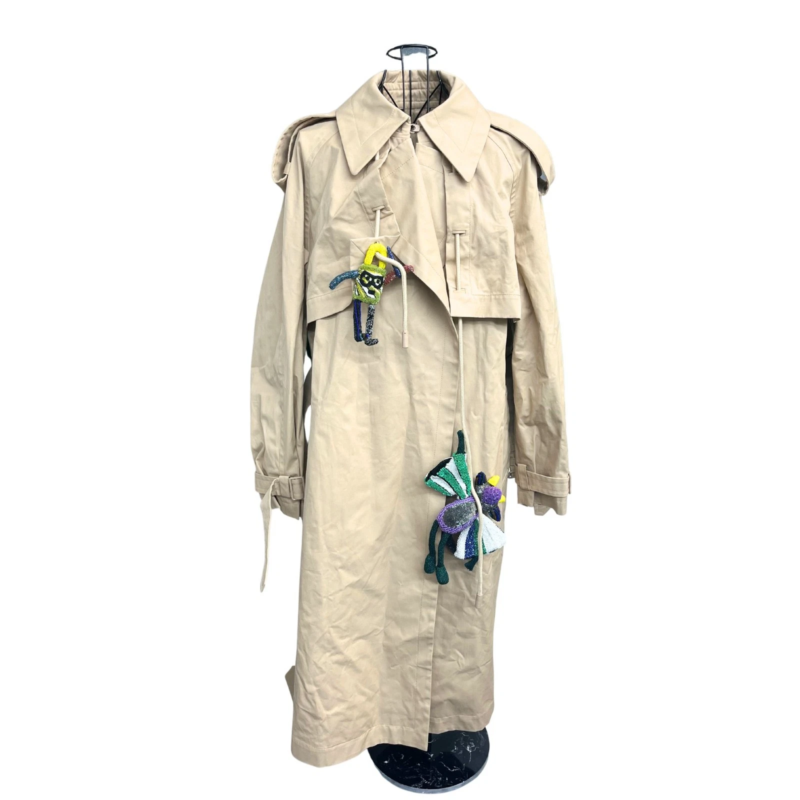 LOUIS VUITTON（LV） Louis Vuitton trench mascotte con perline RM212QQR 21AW beige taglia 52 Virgil Abloh