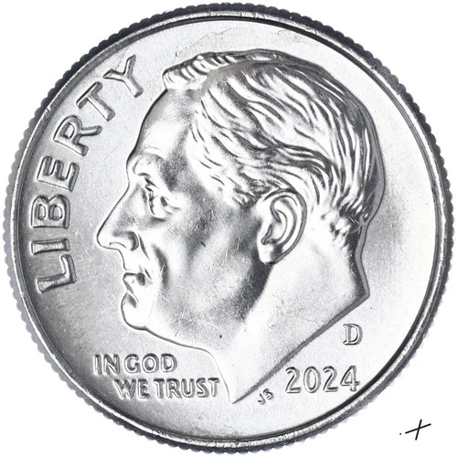 ONE 2024 D Uncirculated Roosevelt Dime from Original Bank Roll Low Minted Coin!!