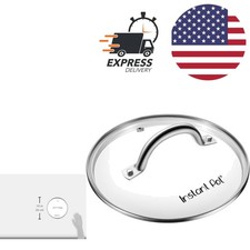 Tempered Glass Lid 10.2 Inch for 8 Quart Cooking Pot with Stainless Steel Handle