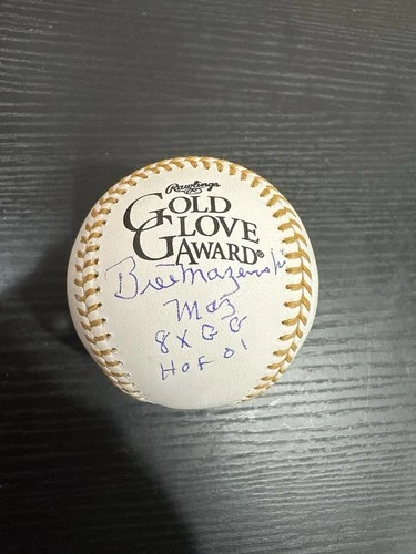 Bill Mazeroski Signed Gold Glove Baseball! 3 Inscriptions !