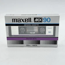 Vintage MAXELL MX 90 Metaxial Blank Audio Cassette Tape Metal Japan NEW SEALED