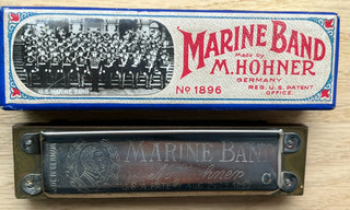 Vtg Antique M. Hohner Marine Band Harmonica No. 1896 Key of C with Original Box