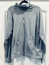 Vuori Men's Ponto Performance Half Zip Hoodie Long Sleeve, Steel Heather, Medium