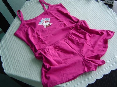 Hello Kitty - 2er Set - Tag / Nacht - Gr. L - pink - Top + Shorts - 100 % Cotton
