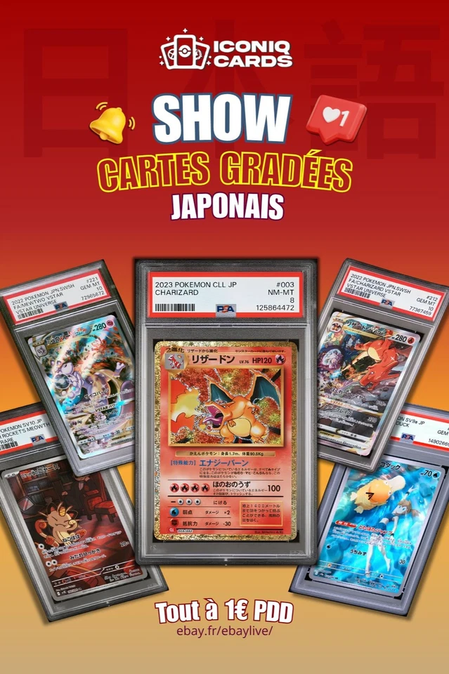 Show Gradée Pokémon PSA Japonais (151, EV10, ME2.5) - 1€ PDD 🚀✨ GIVEAWAY \ud83c