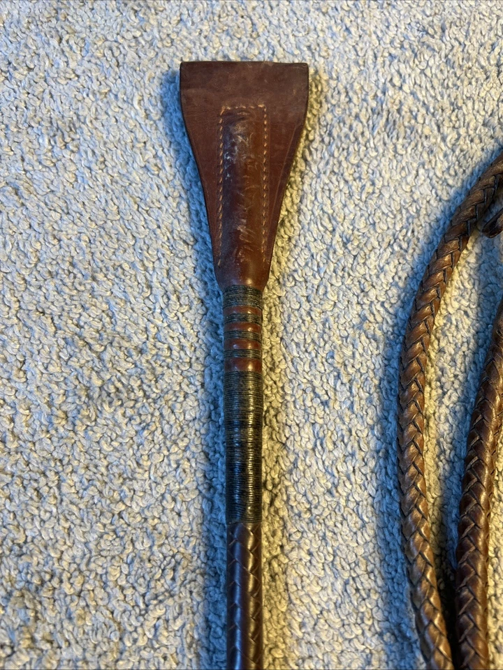 Vintage Gents "SWAINE ADENEY BRIGG" Leather Hunt Whip W/Beaufort Leather Thong Foto 4 de 4