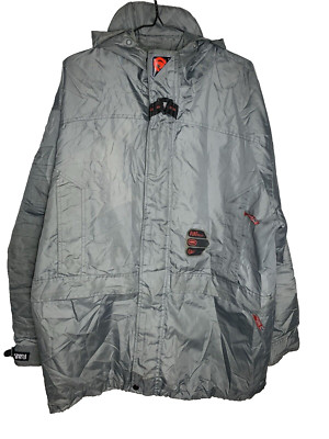 Ecko Function Oversized Size Small/ S Rain Jacket Grey Hood Full Zip Vintage