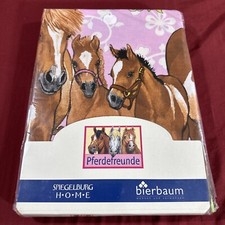 Horse Friends Duvet Cover Set Pink Print Cotton Germany NWT 53 X 78