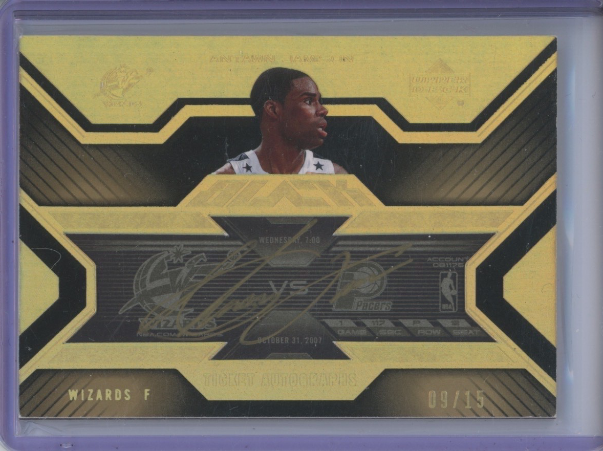 Antawn Jamison 07-08 UD Black Ticket Gold SP Auto /15 Wizards