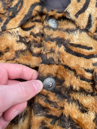 Very Rare Versus Gianni Versace Jacket Faux Fur Button Up Mens Size M - Picture 6 of 20