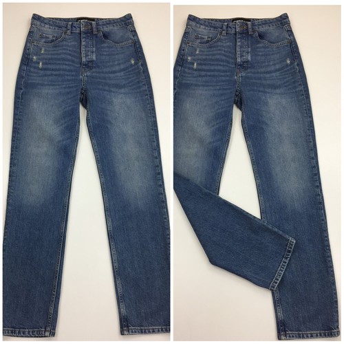 THE KOOPLES Womens sz 28 Medium Wash High Waist Distressed Button Fly Jeans
