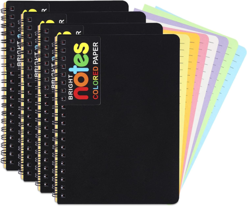 4 Pack Spiral Notebook 5 X 7 Inches College Ruled Note Journals Poly Cover 7 Bri - Picture 1 of 7