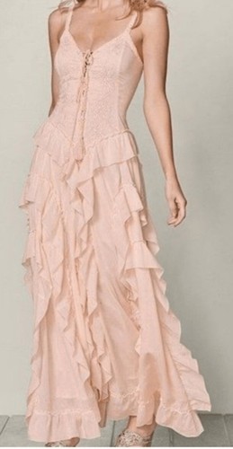 Venus Pink Boho Ruffled Tie Front Ballerinacore Fairy Swifty Maxi Dress 1XL