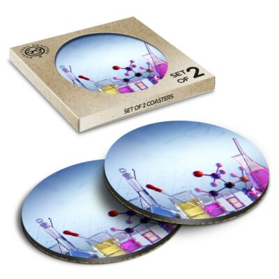 2 x Box Runde Untersetzer - Chemie Labor Wissenschaft Lehrer Uni #8794