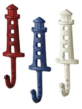 Decorative Lighthouse Towel Hat Bath Wall Hook Metal Choice of Color
