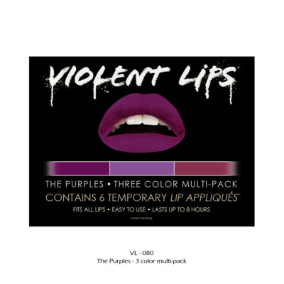 1 VIOLENT LIPS Temporary Lip Tattoo Sticker ''Pick Your 1 Type'' - Total 3 sheet  