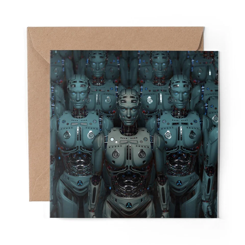 DV DESIGN 1 x Blank Greeting Card Robot Artificial Intelligence #3620