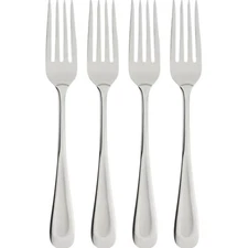 Satin Sand Dune Dinner Forks Set of 4 - Elegant Stainless Steel Silverware