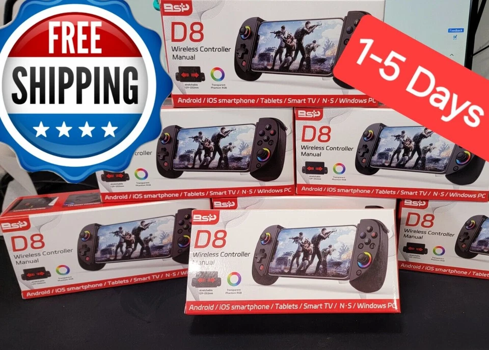 Tablet Phone Controller D8 Wireless Bluetooth Switch PC PS4  IOS Android RGB - Image 2 of 4