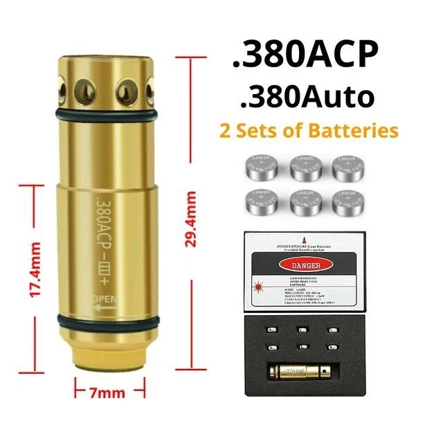 .40SW 45ACP 38SPL 380ACP 9mm Training Bullet Red Dot Laser Cartridge Dry Fire - Image 3 of 4